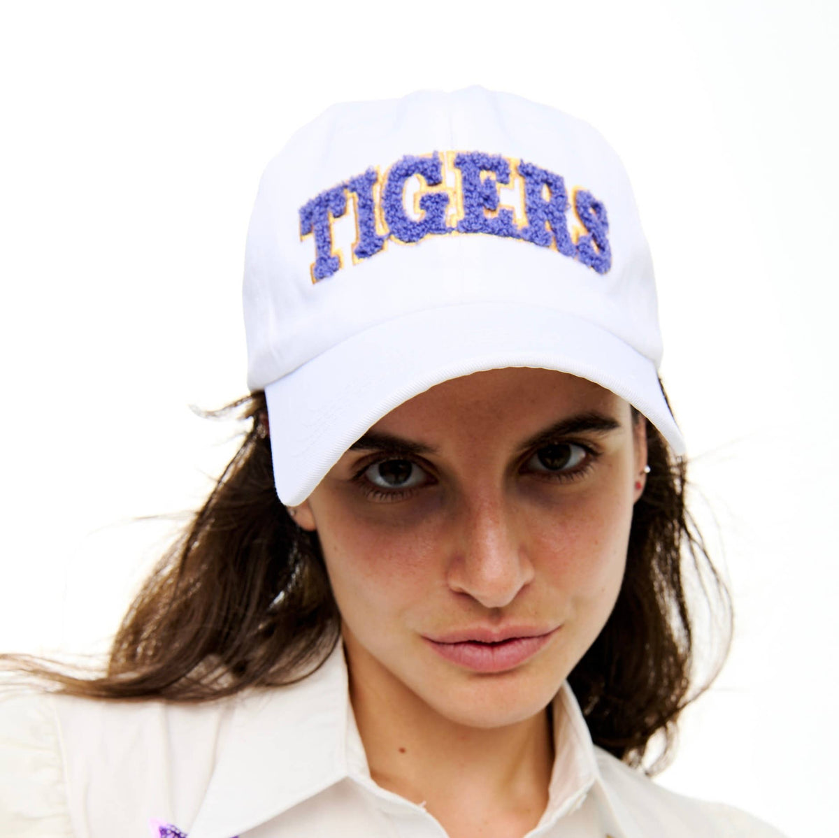 Tigers chenille hat/cap white