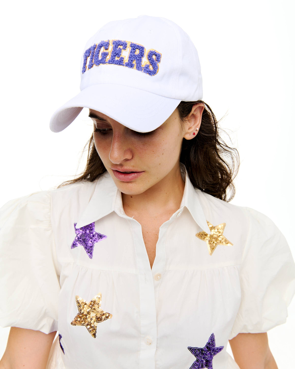 Tigers chenille hat/cap white