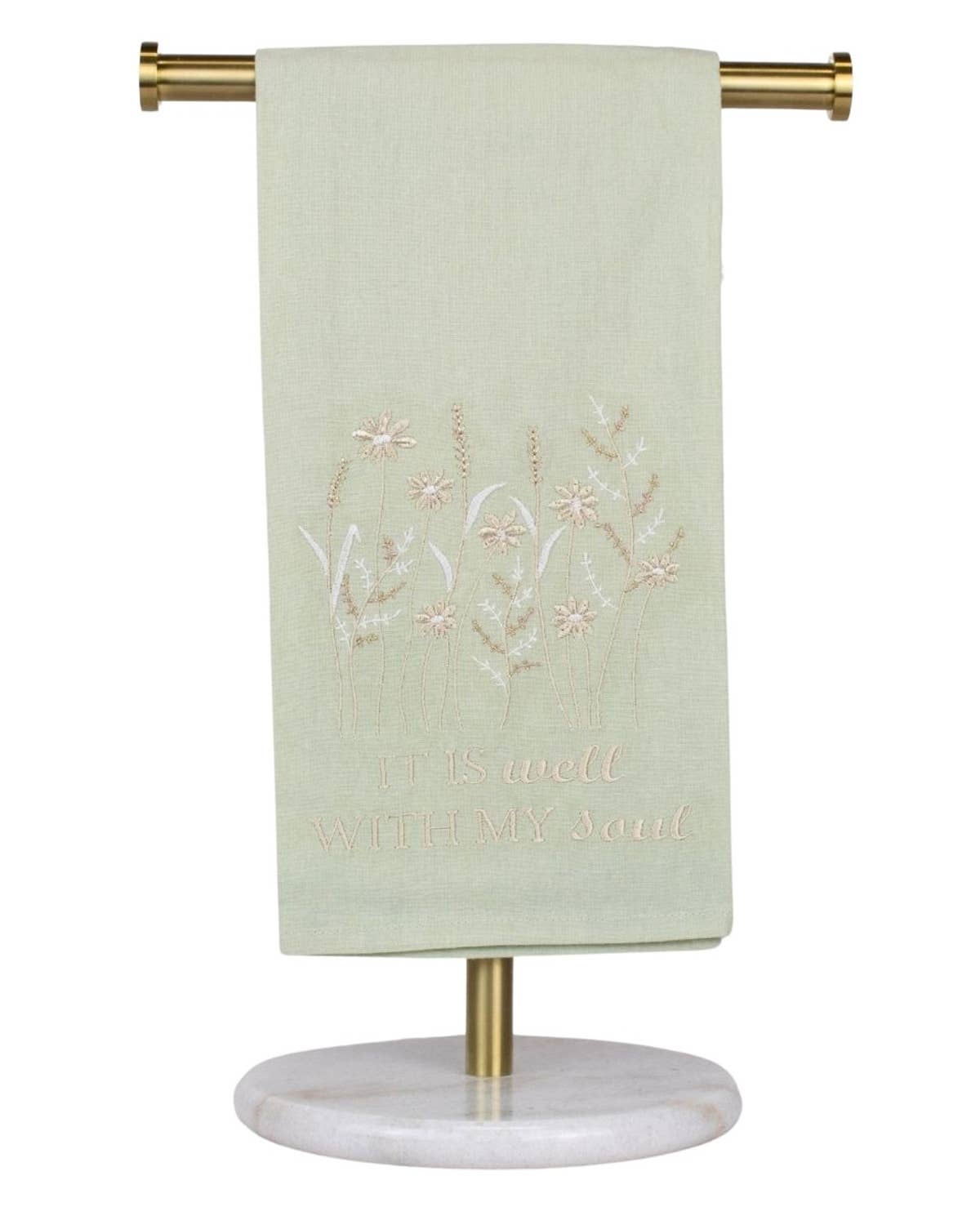 Well With My Soul Hand Towel Green/Cream 20x28
