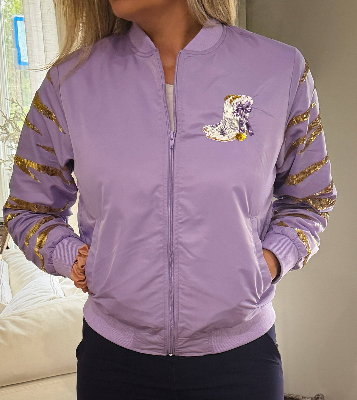 Tiger Striped Sequin Jacket
