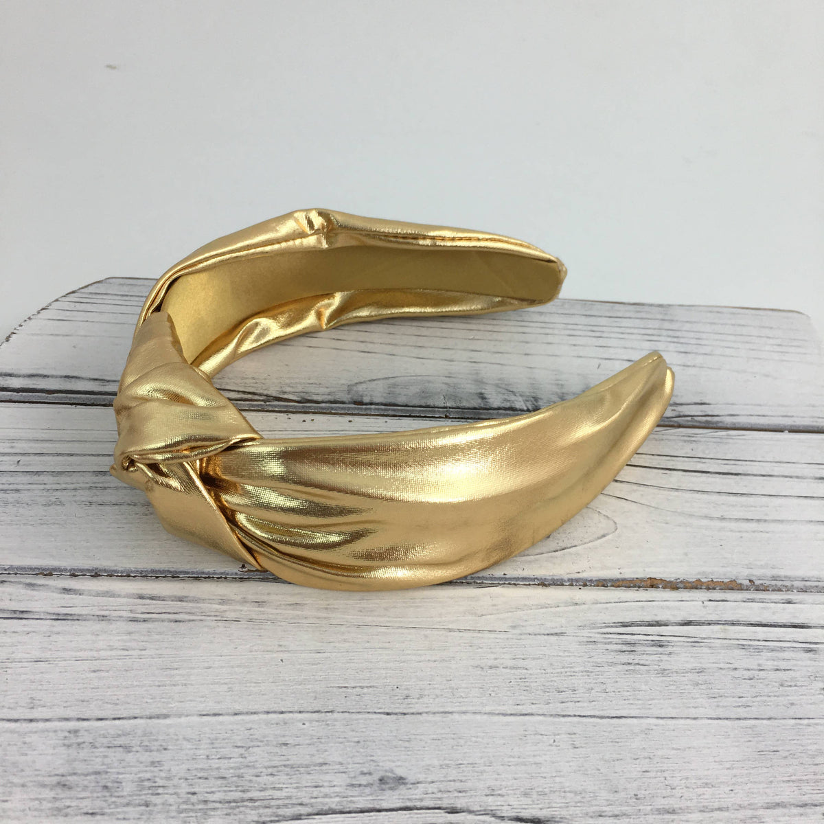 Metallic gold knot headband