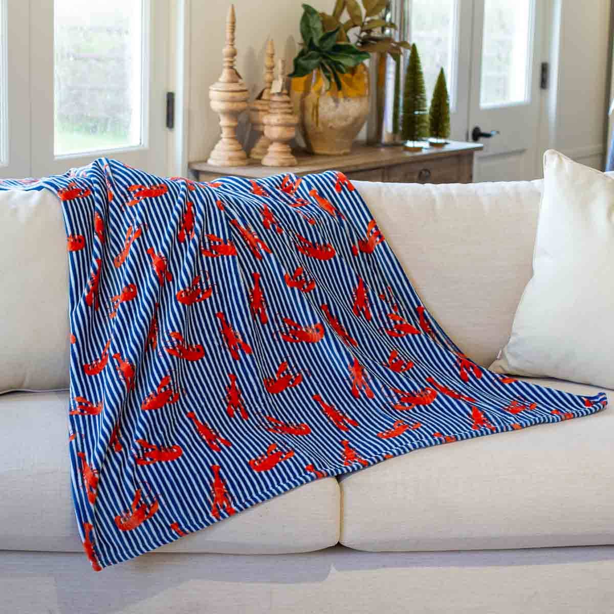 Crawfish Boil Throw Royal/Red/White 50x60