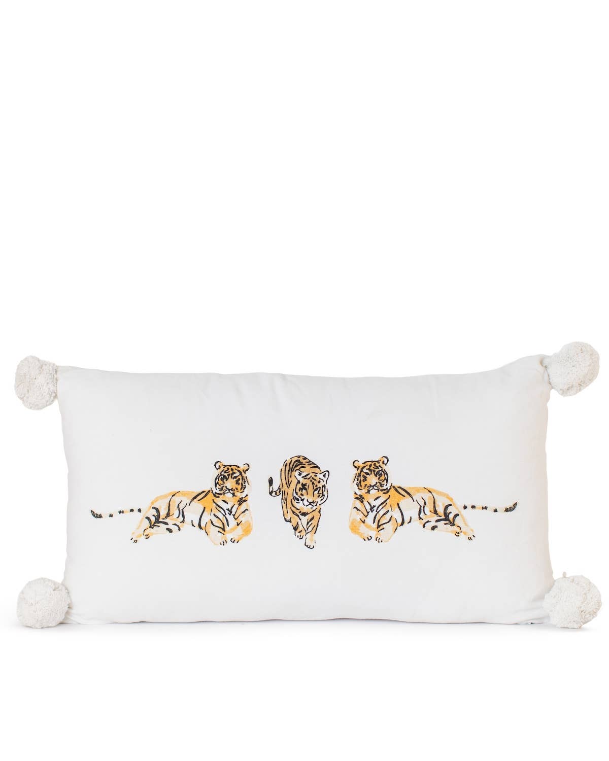 Regal Tiger Lumbar Pillow Soft White/Multi 12.5x22..5