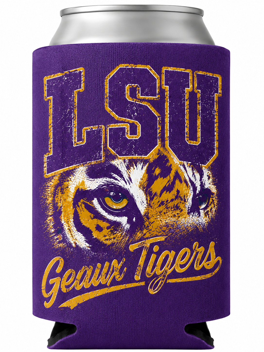 Vintage Geaux Tigers Standard Can Koozie