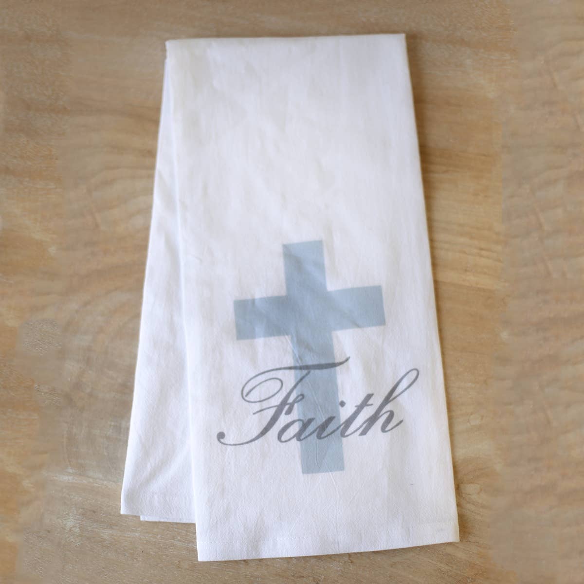 Faith Flour Sack Hand Towel White/Tradewinds 20x28