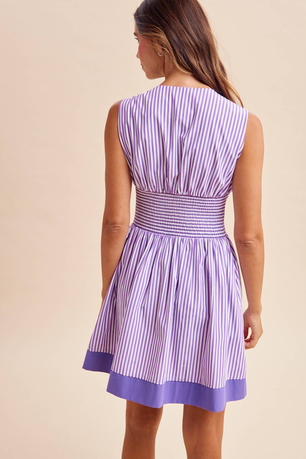Gameday Stripe Smocked Waist Mini Dress