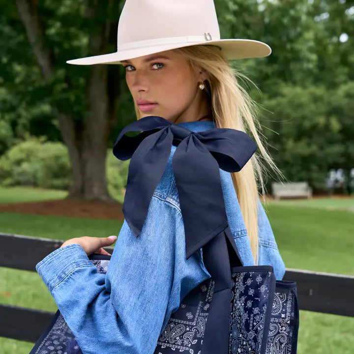 Navy Bandana Bow Jelly Tote Bag