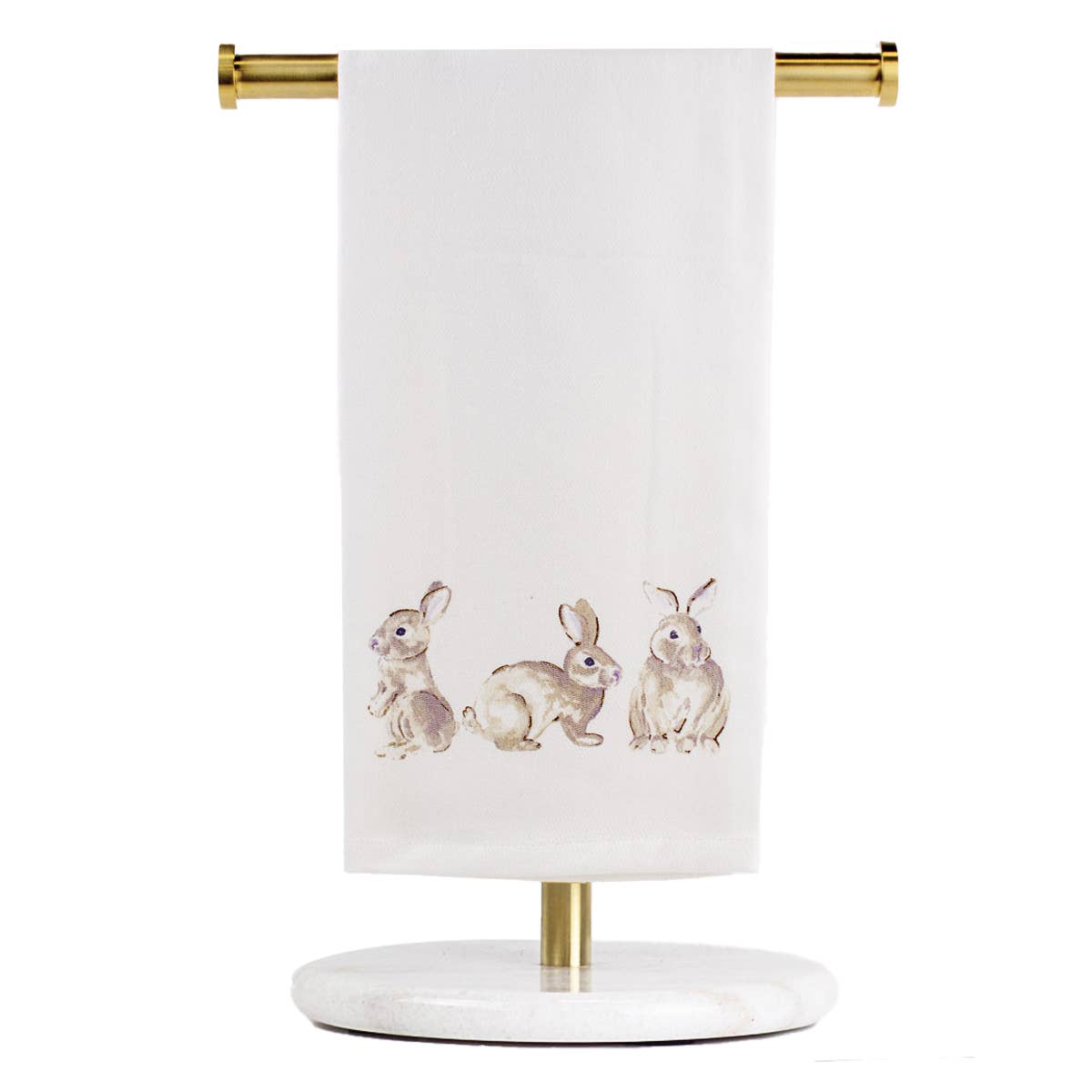Grayson Bunny Hand Towel White/Gold 20x28
