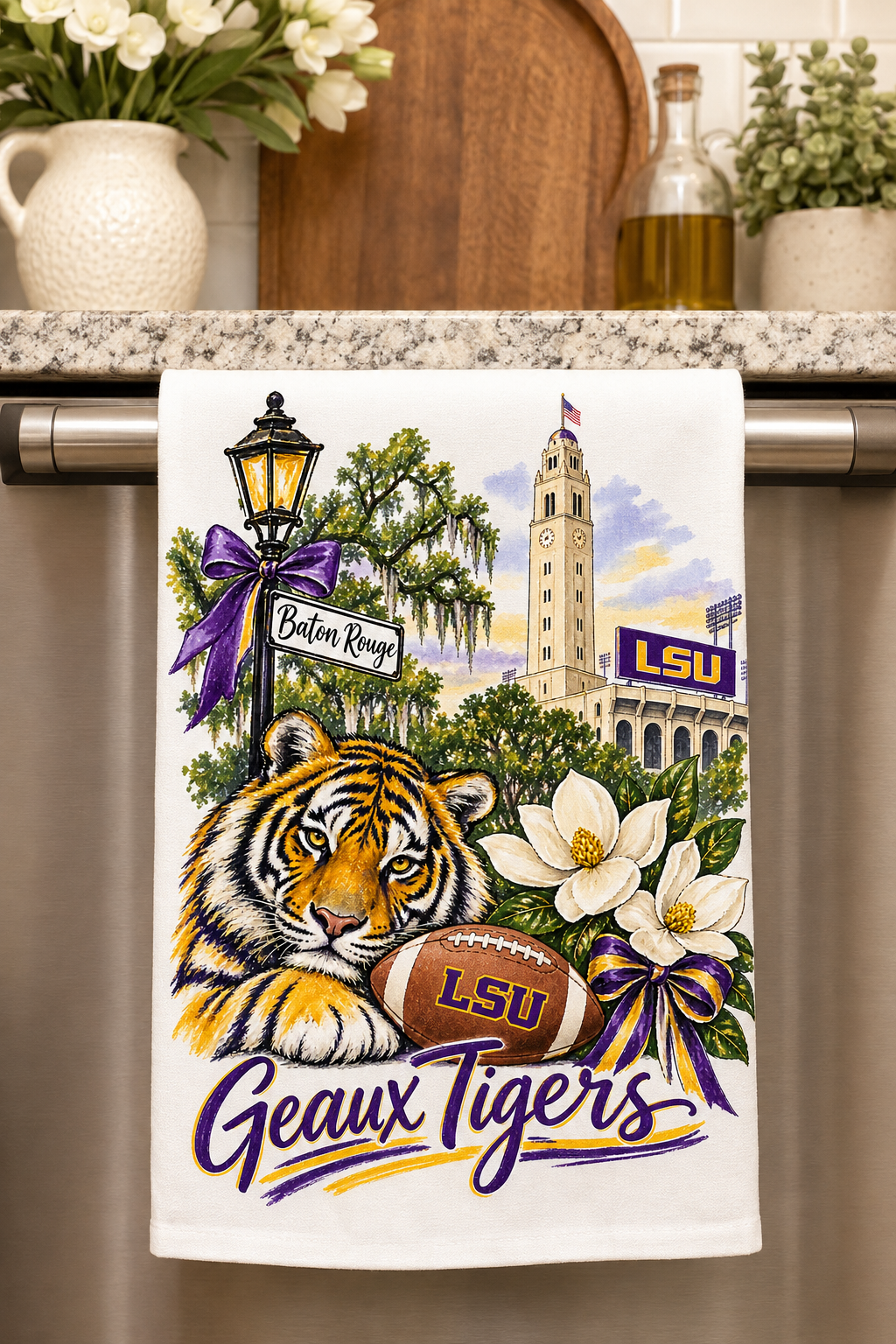 Geaux Tigers Kitchen Tea Towel