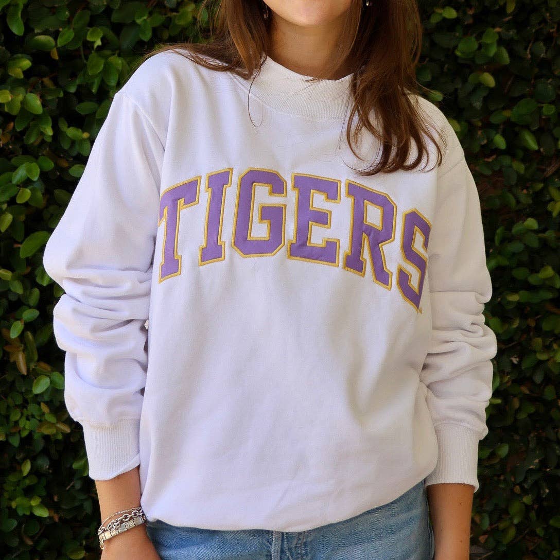 LSU TIGERS Varsity Mockneck-white