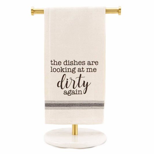 The Dishes Are Dirty Hand Towel   Cream/Black   20x28