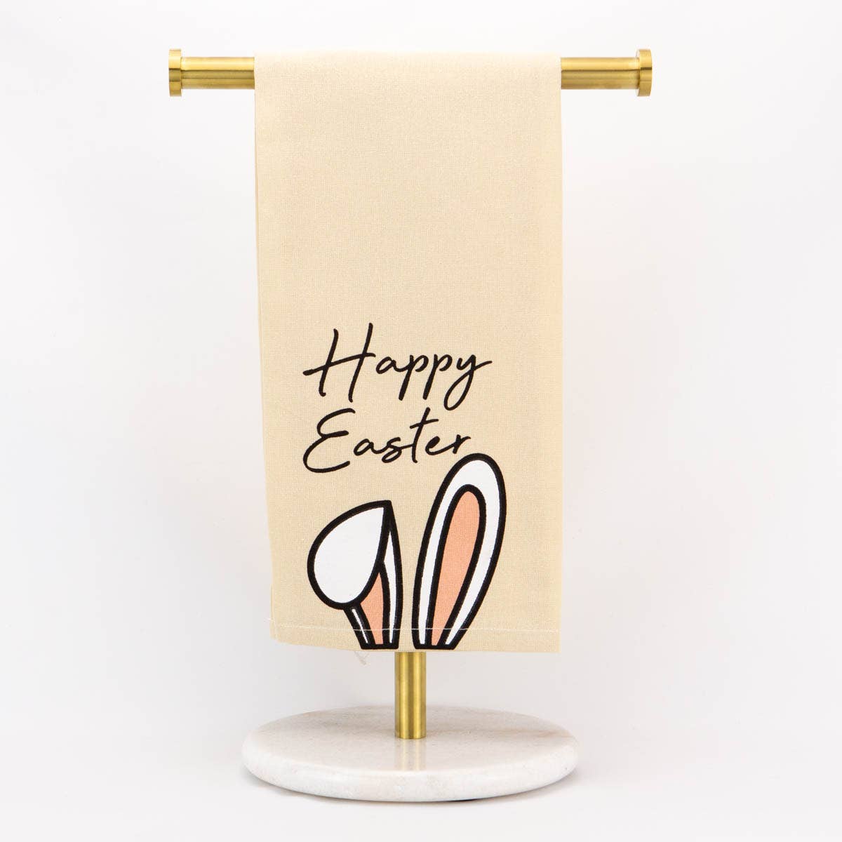 Happy Easter Ears Hand Towel   Oat/White/Black   20x28