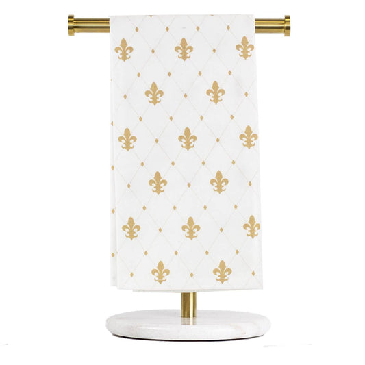 Clovis Hand Towel   White/Light Gold   20x28