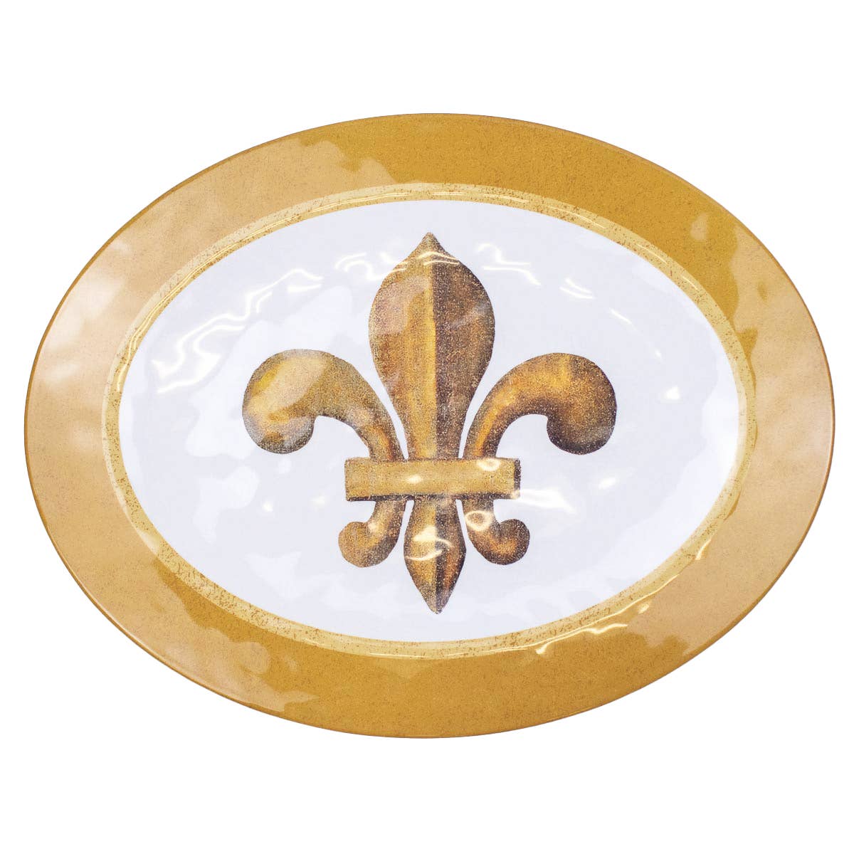 Clovis Melamine Platter   White/Gold   18x14