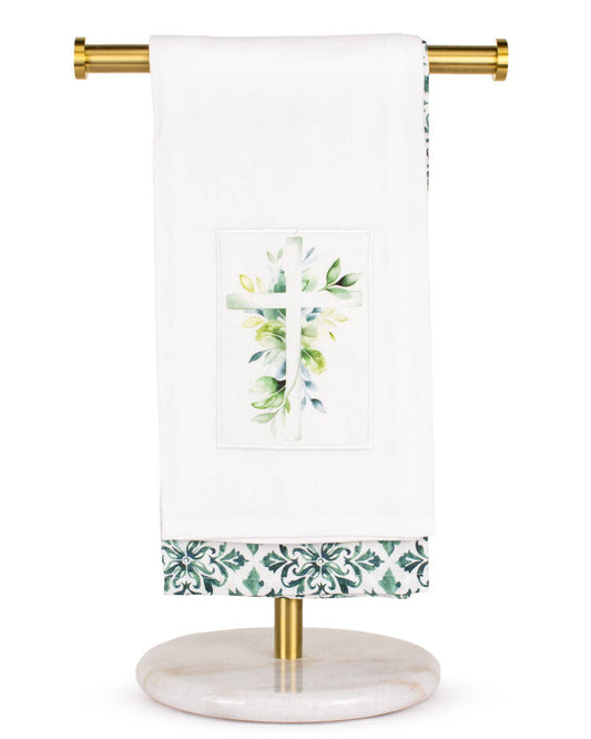 Cross of Hope Hand Towels   White/Multi   20x28   Set of 2