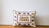 LSU Collegiate Icon Border Piped Pillow