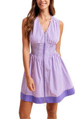 Gameday Stripe Smocked Waist Mini Dress