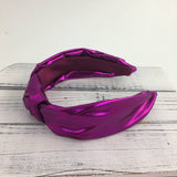 Metallic purple knot headband 