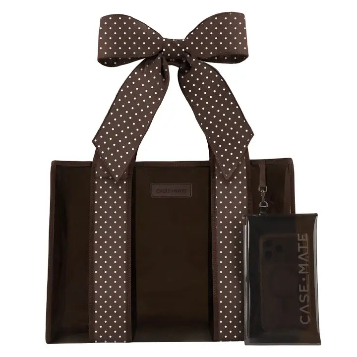 Espresso Polka Dot Bow Jelly Tote Bag