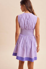 Gameday Stripe Smocked Waist Mini Dress
