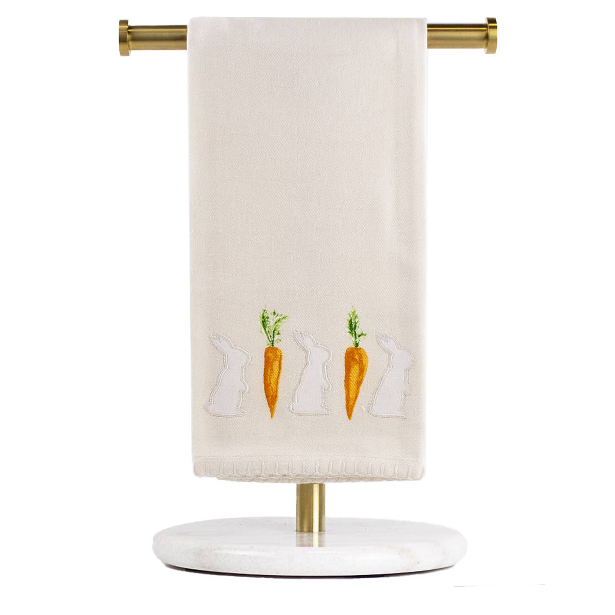 Mila Bunny Hand Towel   Cream/White/Orange/Green   20x28