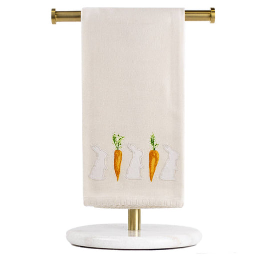 Mila Bunny Hand Towel   Cream/White/Orange/Green   20x28