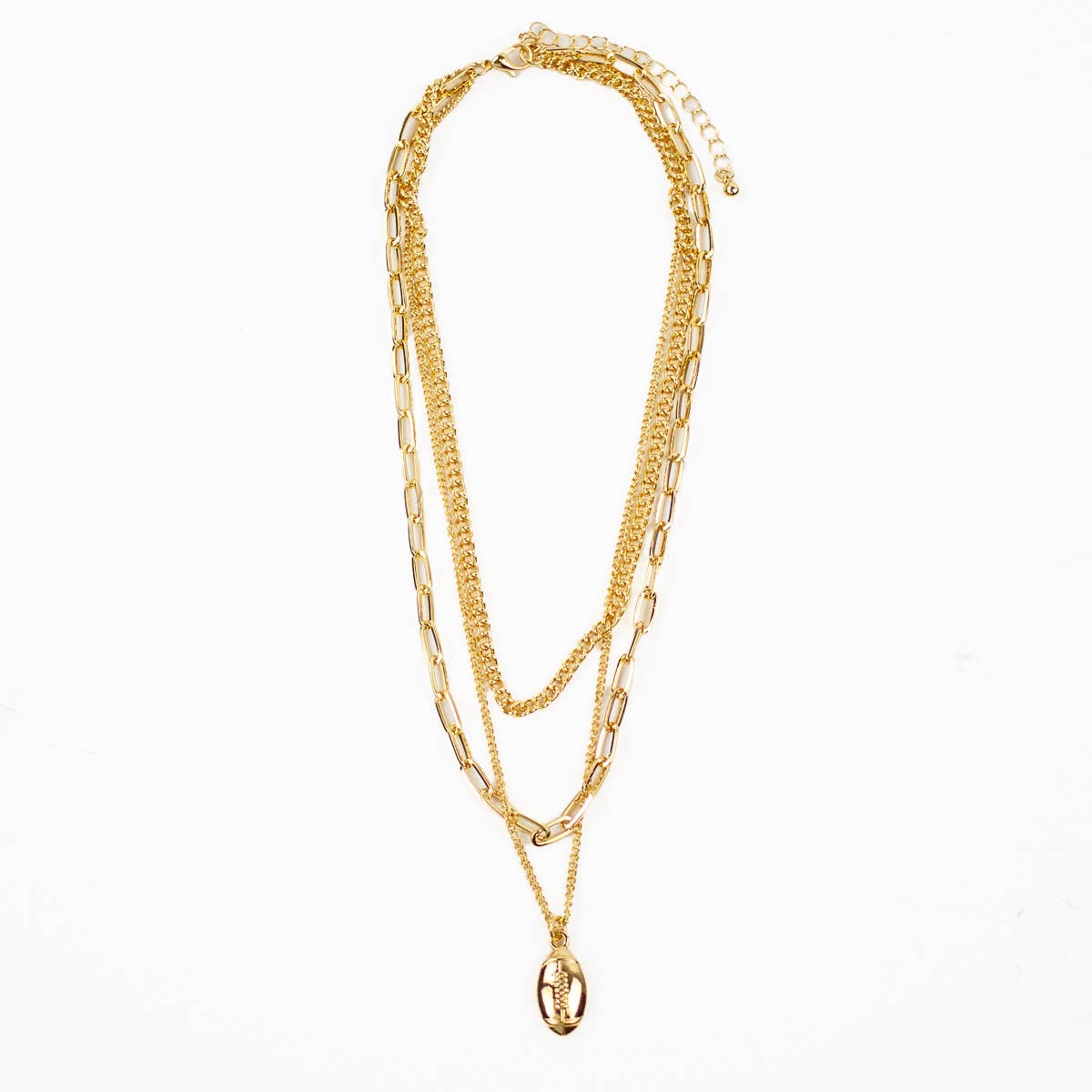 Football Layered Necklace   Gold   14"/16"/17"