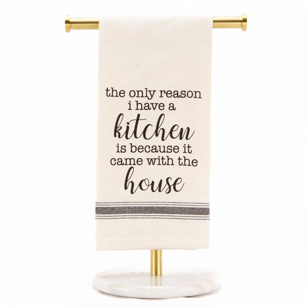 It Came With The House Hand Towel   Cream/Black   20x28