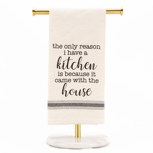 It Came With The House Hand Towel   Cream/Black   20x28