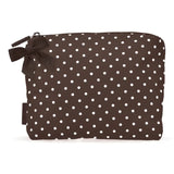 Espresso Polka Dot Bow Crinkle Makeup Bag