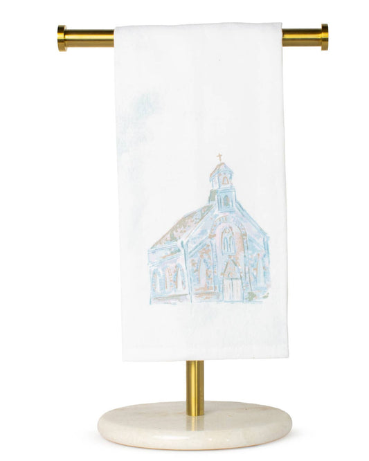 Cornerstone Church Hand Towel   White/Blue   20x28