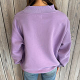 LSU TIGERS Varsity Mockneck Sweatshirt-Lavender