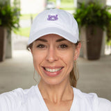 Go Get em Tiger Baseball Hat   White/Purple   One Size