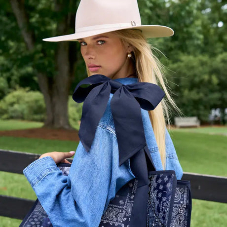 Navy Bandana Bow Jelly Tote Bag