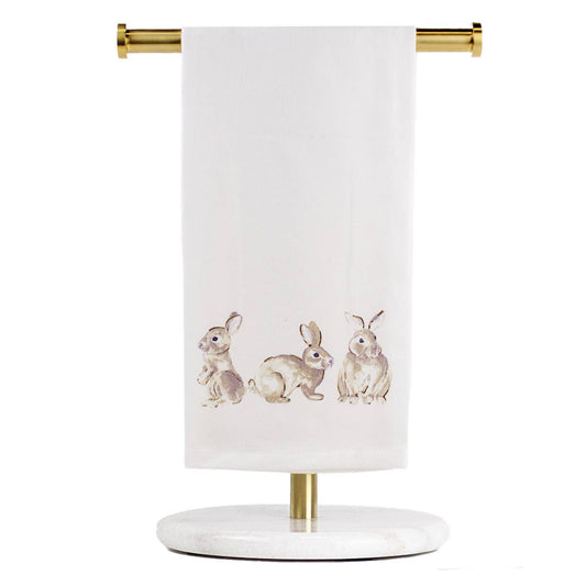 Grayson Bunny  Hand Towel   White/Gold   20x28