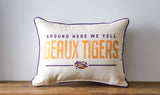 LSU Around Here Piped Pillow