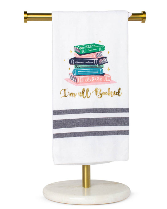 I'm All Booked Hand Towel   White/Multi   20x28